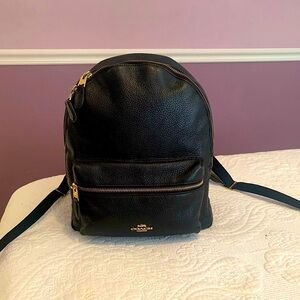 Coach backpack leather black